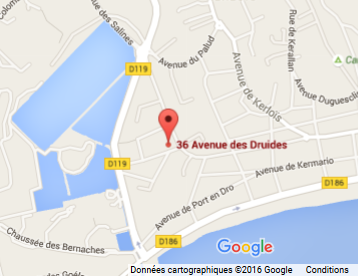 Plan d'accès : 36 Avenue des Druides, Carnac